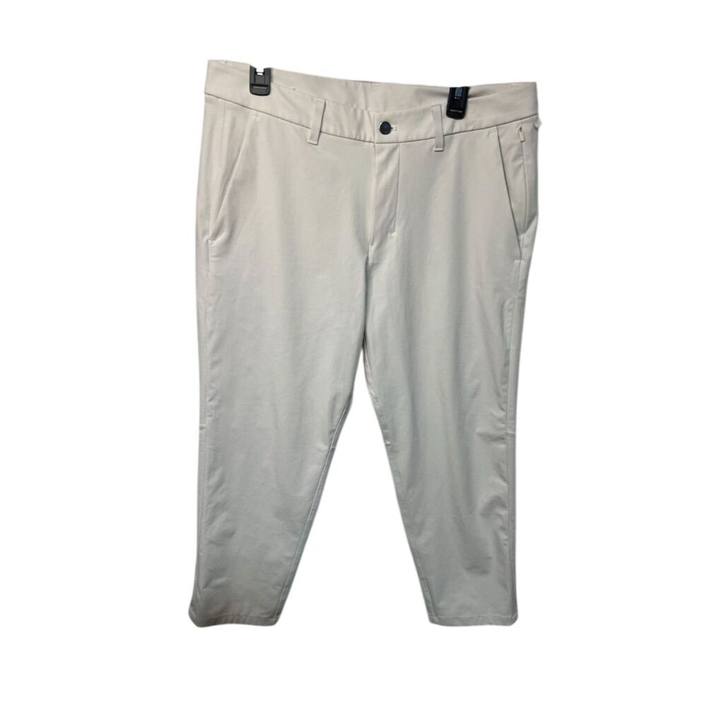 Lululemon Men's Beige Straight Pants Size 34 Eco-Friendly Versatile